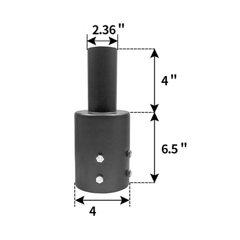 4'' Round Pole Mount with 2-38 O.D. Tenon