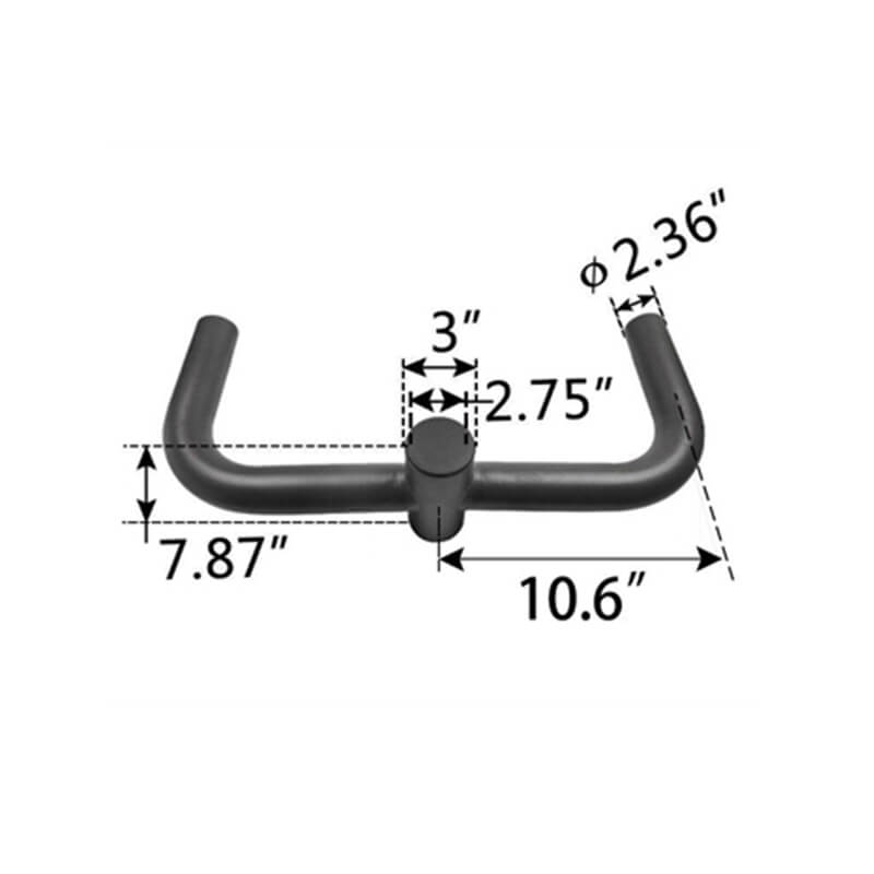 Horizontal short 90° Double Bullhorn